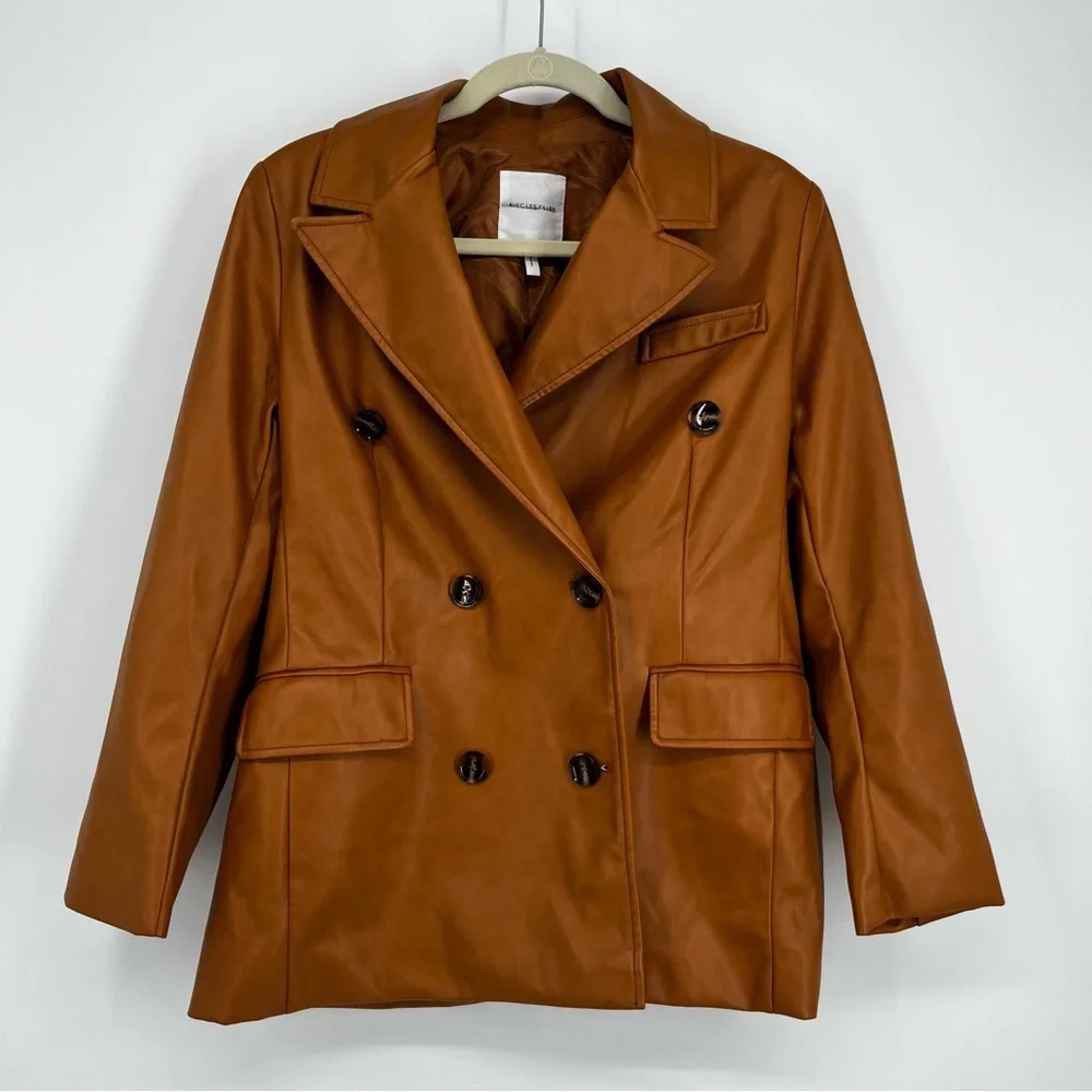 Avec Les Filles Faux Leather Blazer from Anthropologie, Small Petite